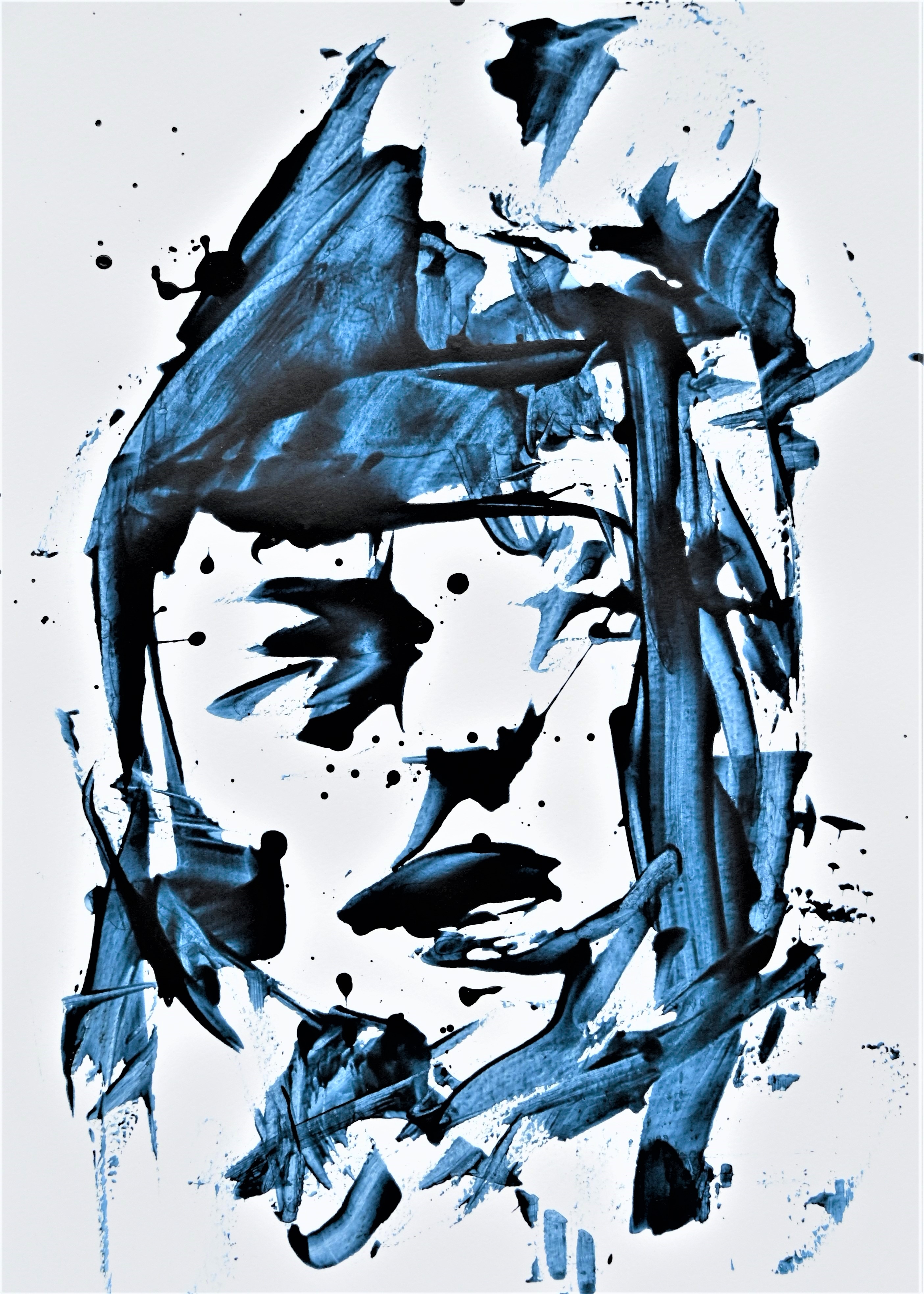 Abstract artwork acrylic face