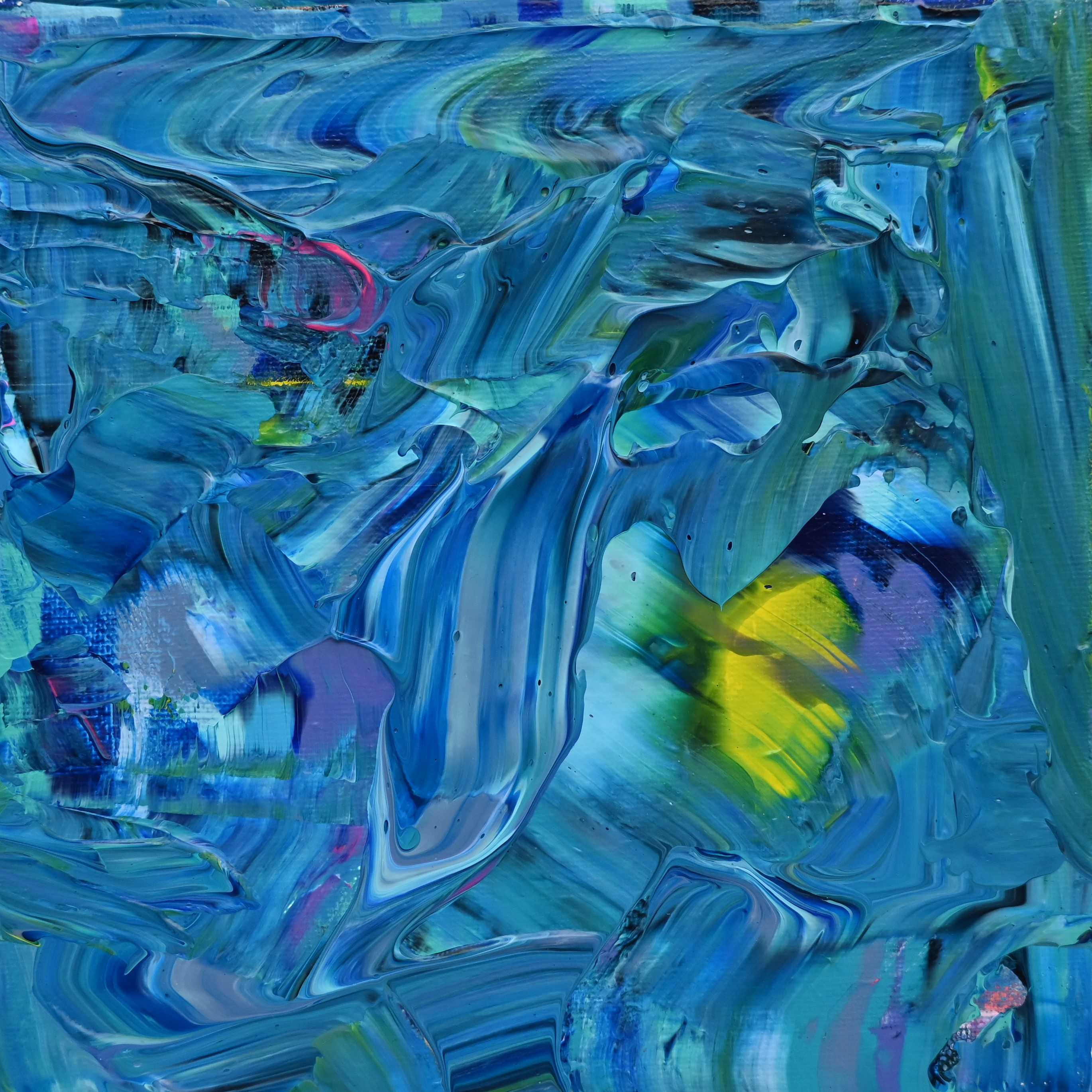 Abstract artwork acrylic blue