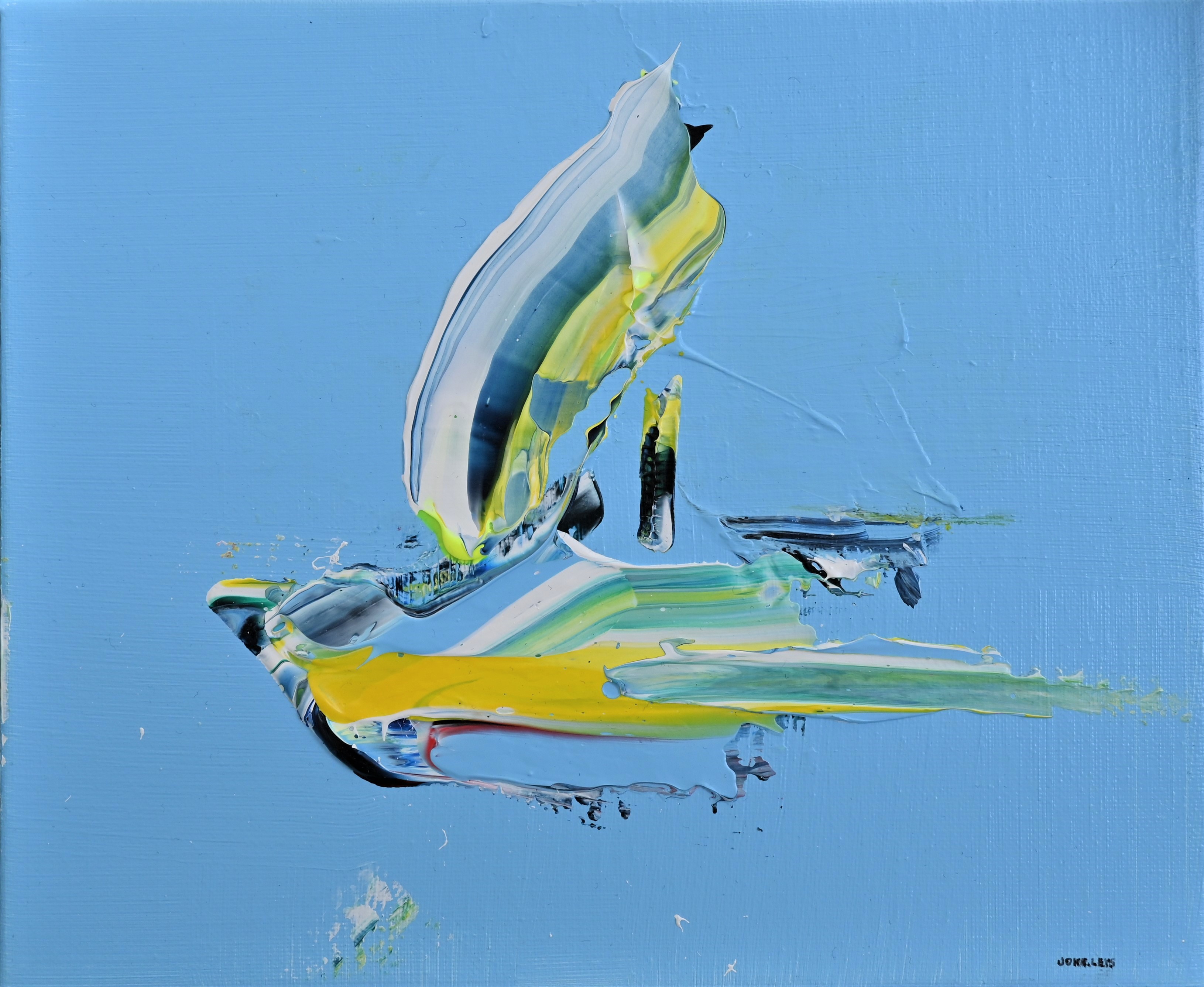 Abstract artwork acrylic boat