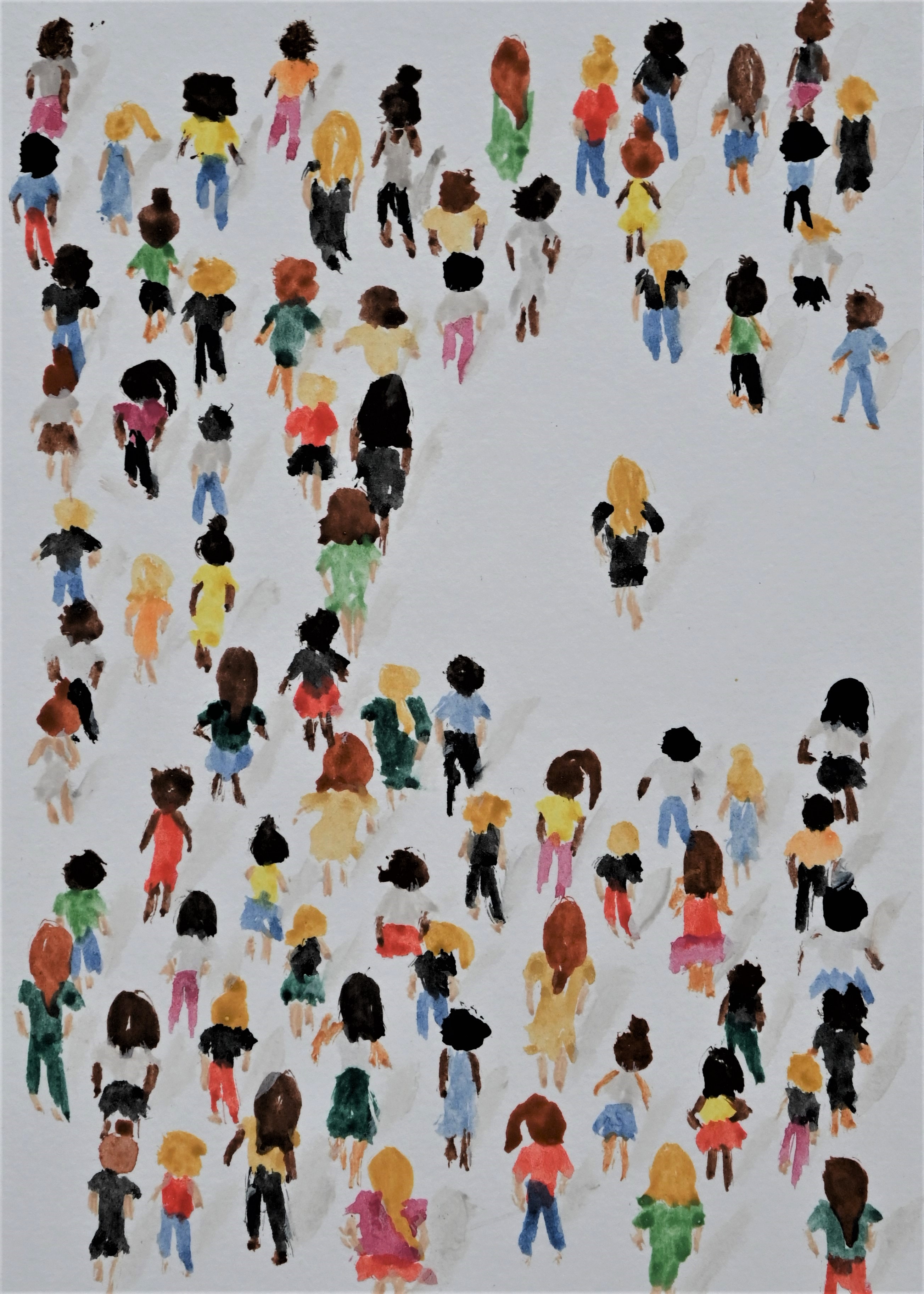 Kleurrijk kunstwerk aquarel abstract mensen